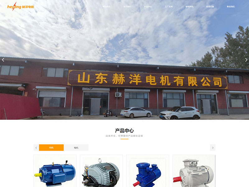 網站建設案例：山東赫洋電機有限公司公司官網